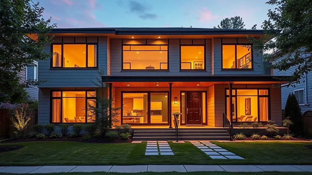 Residential house in New Rochelle, New York with garden.